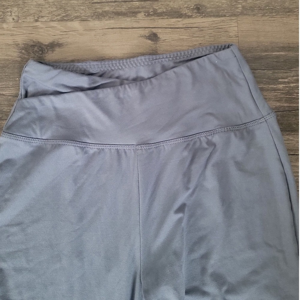 Unbranded Women Gray Crossover Waist Flare Yoga Pants Bell Bottom Leggings S - Picture 3 of 5